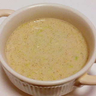 レンジで簡単★千切りキャベツの豆乳スープ